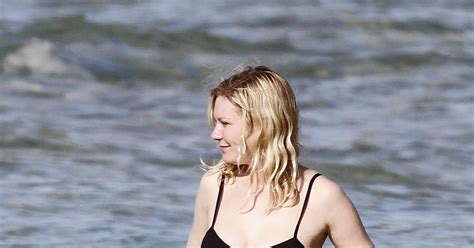 Kirsten Dunst In A Black Bikini Popsugar Celebrity