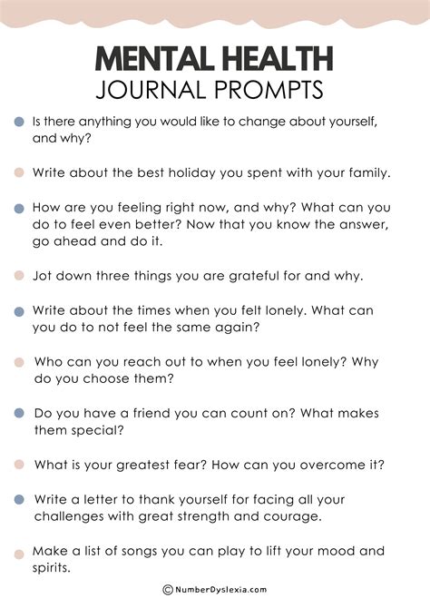 50 Journal Prompts For Mental Health Number Dyslexia