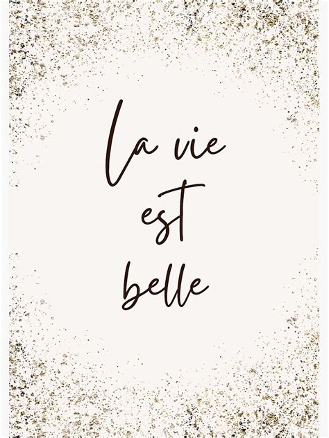 La Vie Est Belle Life Is Beautiful French Phrase With Glitter