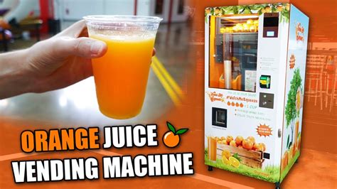 The Coolest Vending Machine Ever Fresh Orange Juice Youtube