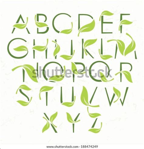 Vector Green Eco Alphabet Stock Vector Royalty Free 188474249