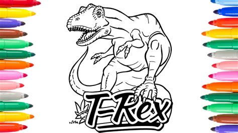 Tyrannosaurus Rex Coloring Pages Dinosaurs Coloring Book Youtube