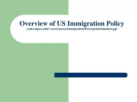 Ppt Us Immigration Law Is Complex With Many Different Categories For Different Kinds Of