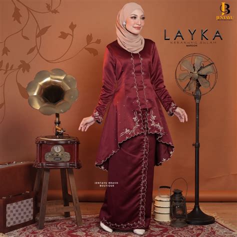 Baju Raya Layka Kebarung Sulam Kebarung Moden Kebaya Moden Baju