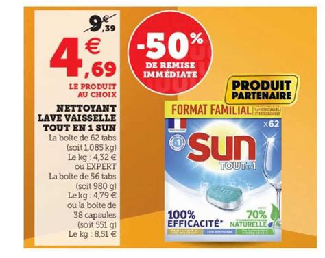 Promo Nettoyant Lave Vaisselle Tout En 1 Sun Chez Hyper U ICatalogue Fr