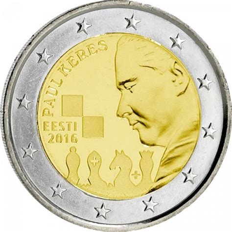 2 Euros Commémo Estonie 2016 Paul Keres