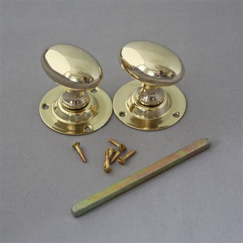 Reclaimed Brass Oval Door Handles Architectural Decor