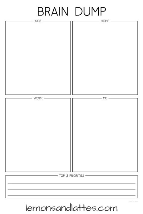 Brain Dump Worksheet Pdf Free Printables