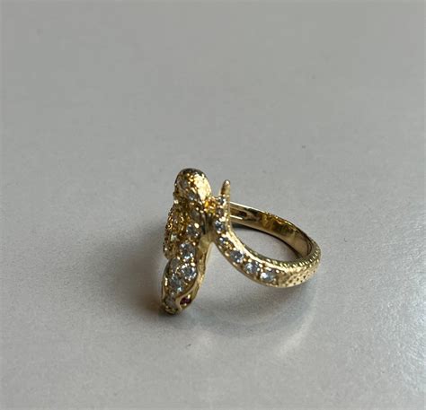 Proantic Bague Serpent En Or Et Diamants