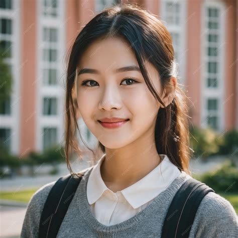 Premium Photo | Pretty Asian student girl ai generated
