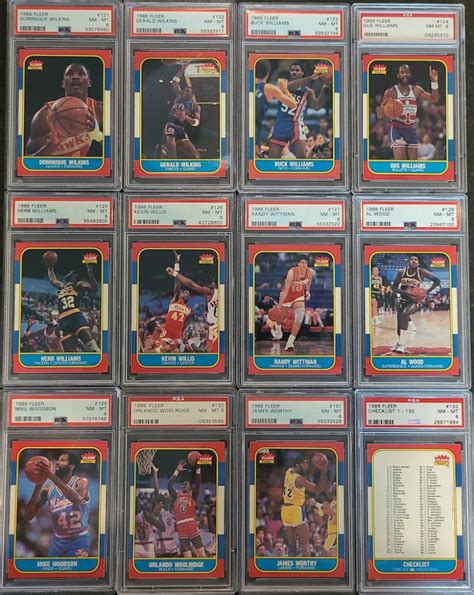 1986 Fleer Basketball Complete PSA 8 Set 1 132 Mystery Box Series 1