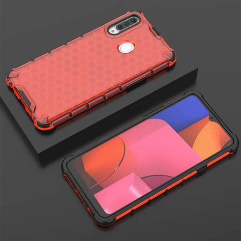 Husa Samsung Galaxy A20s Gel TPU Honeycomb Shock Proof Red CUBZ