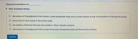 Solved Hydrolysis of a triacylglycerol View Available | Chegg.com