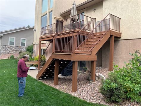 Deck Builder Colorado Springs Custom Deck With Gabled Deck Cover