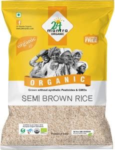 Mantra Organic Hand Pounded Semi Brown Sona Masoori Rice Brown Rice