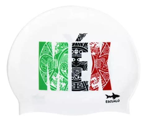 Gorra Natacion Escualo Adulto Modelo Mex Azteca Blanca Color Blanco