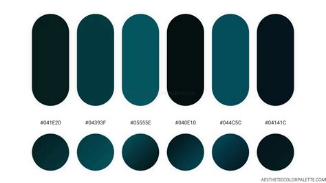 Dark Teal Colors With Hex Codes Aesthetic Color Palette