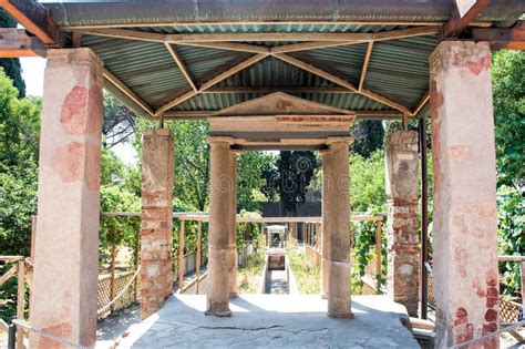 Backyard of a Villa with a Beautiful Garden in Pompei Archeological ...