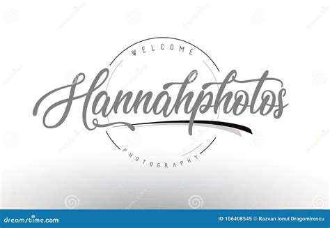 Hannah Personal Photography Logo Design With Photographer Name Stock