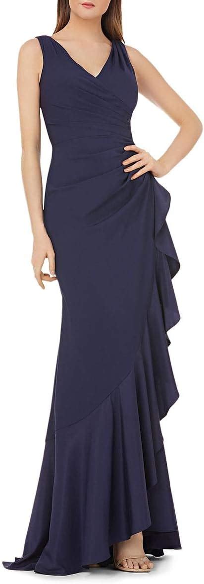 Amazon Carmen Marc Valvo Infusion Women S Cascade Long Navy 14