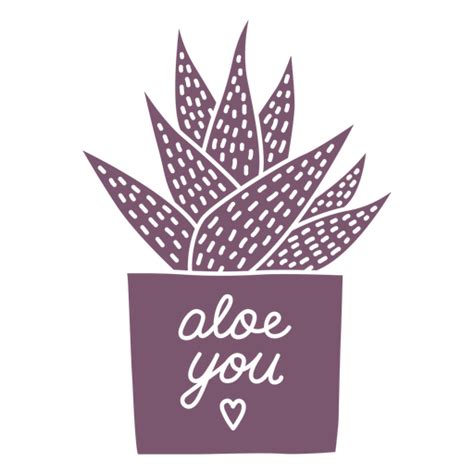 Diseño Png Y Svg De Planta De Aloe Vera En Maceta Cortada Para Camisetas