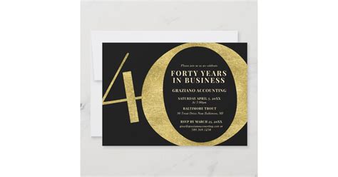Forty Years In Business 40th Anniversary Invitation Zazzle