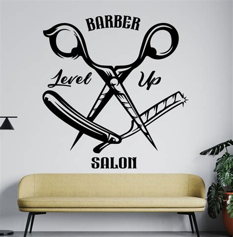 Barber Shop Wall Decal Hair Salon Wall Art Barber Shop Wall Sticker Vinyl Letter Barber Shop