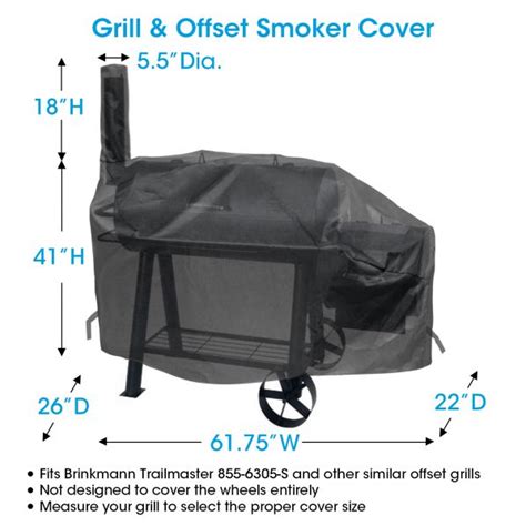 Charcoal Grill And Offset Smoker Cover For Brinkmann Trailmaster Unicook