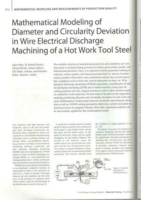 Pdf Mathematical Modeling Of Diameter And Circularity Deviation In