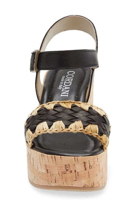 Cordani Joelle Platform Wedge Sandal In Black Cork Modesens