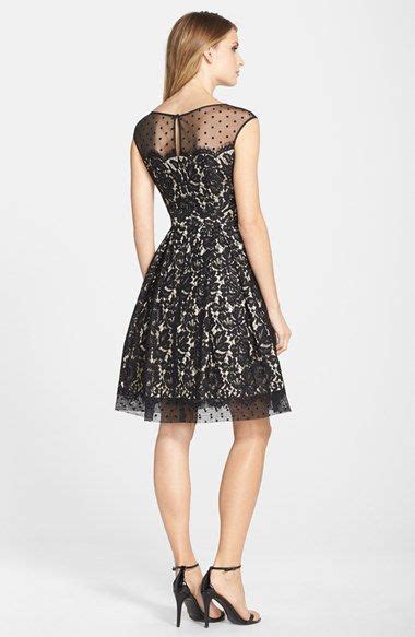 Eliza J Illusion Yoke Lace Fit And Flare Dress Nordstrom Fit Flare