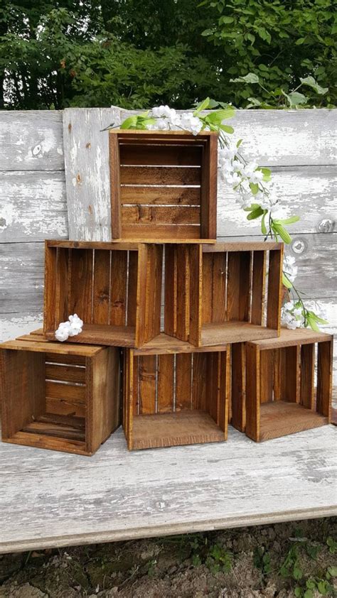 Wood Crates Wooden Crates Rustic Cupcake Stand X Wedding Etsy