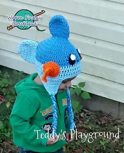 Ravelry Pokemon Mudkip Earflaps Hat Pattern By Sissy Johnson