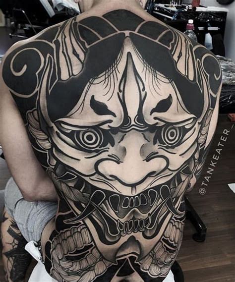 Hanya Mask Tattoo Samurai Mask Tattoo Oni Tattoo Hero Tattoo M