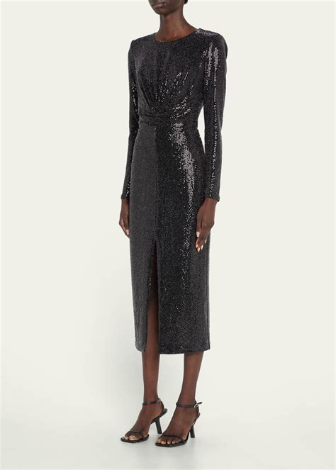 Ramy Brook Metallic Mazikeen Long Sleeve Midi Dress Bergdorf Goodman