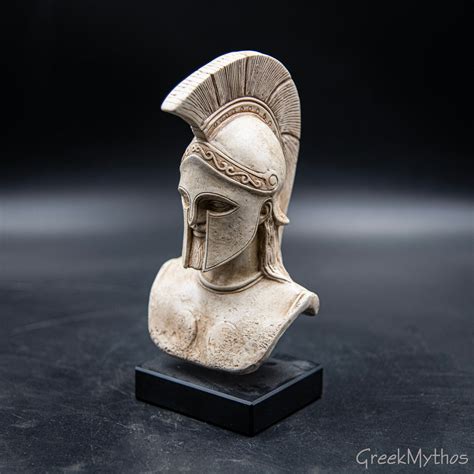 King Leonidas Of Sparta Bust Statue Greek Spartan Warrior With Helmet