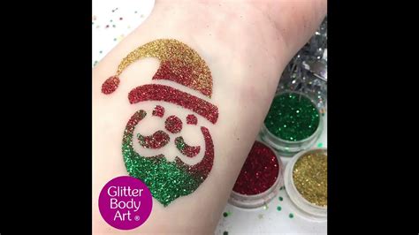 How To Do A Glitter Tattoo Christmas Stencil Design Kids Temporary