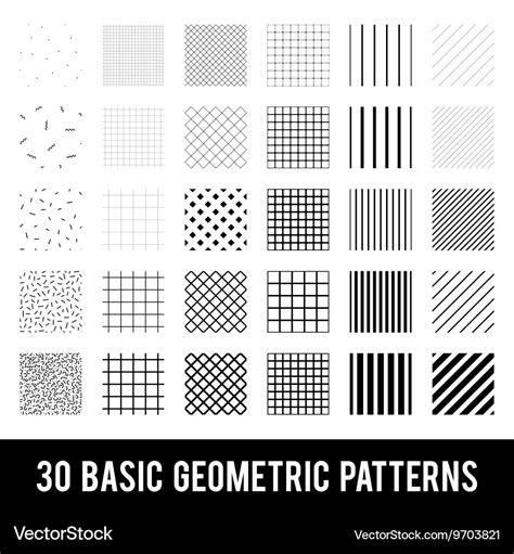 Set of basic geometric patterns memphis style Vector Image