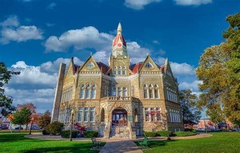 Wallpaper trees, the building, architecture, Il, Illinois, Pittsfield ...