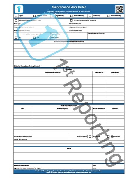 A Maintenance Work Order Template You Can Use Today