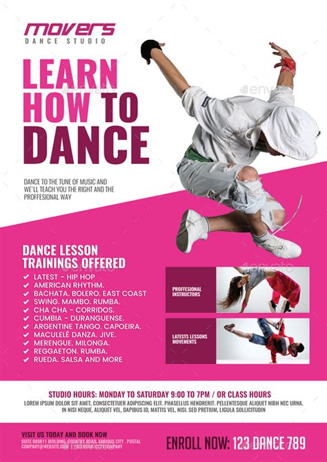 Dance Studio Flyer Print Templates Graphicriver