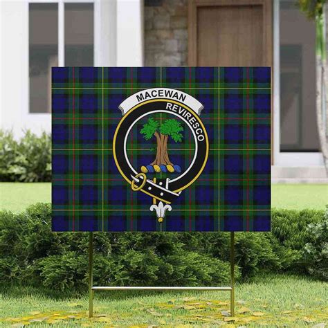 MacEwen Tartan Classic Crest Yard Sign | Celticprime.com – celticprime