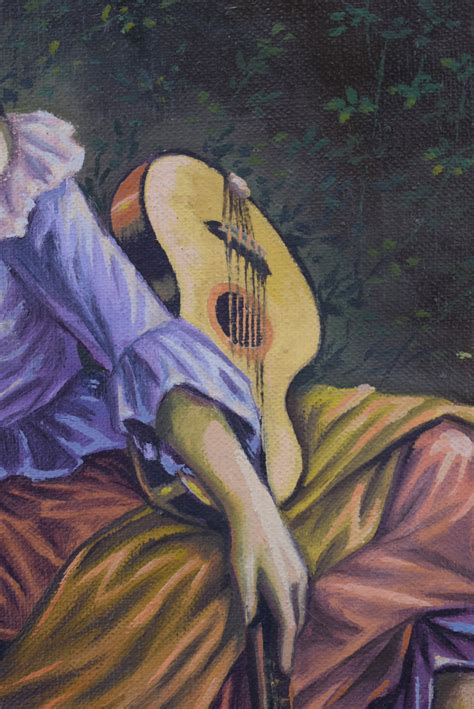 Vintage Gypsy Playing Guitare Oil Painting On Canvas Signed Etsy