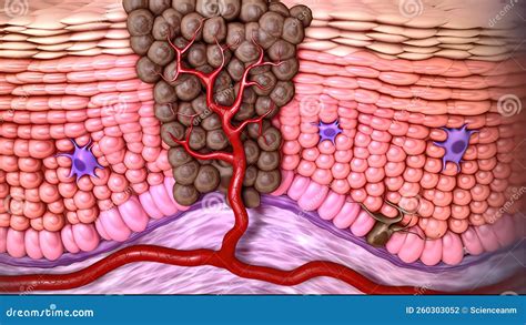 Skin cancer metastasized stock illustration. Illustration of blood - 260303052