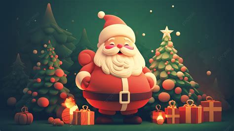 3d Christmas Wallpaper Santa Claus With Some Presents Background, Happy ...