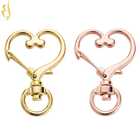 Rose Gold Heart Shape Keychain Bag Swivel Lobster Clasp Snap Hook Buy