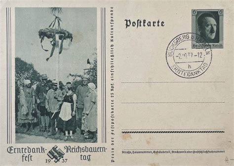 Drittes Reich Deutschland Postkarte Ganzsache 1937 Bückeberg