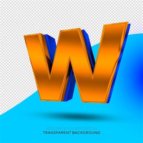 Render 3d Letras Alfabeto Fundo Transparente PSD Premium