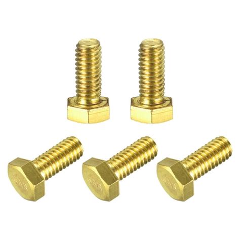 Brass Hex Bolts 5 16 18x3 4 5 Pack Fully Thread Grade 4 8 Machine