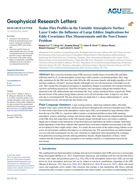 Pdf Scalar Flux Profiles In The Unstable Atmospheric Surface Layer